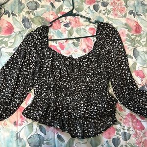 Paper moon blouse size L black and white